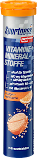 Brausetabletten, Vitamine + Mineralstoffe, Orangen Geschmack (15 Stück) Sportness