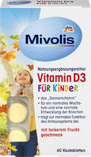 žvýkací tablety pro děti s vitamínem D3 Mivolis