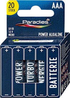 Batterie alcaline micro AAA, confezione maxi Paradies