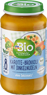 Mrkvovo-brokolicový príkrm so špaldovými rezancami dmBio