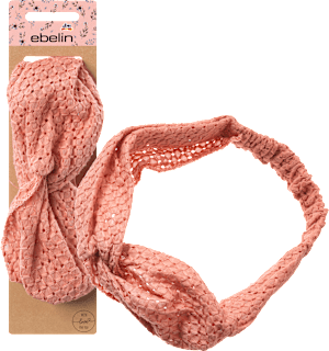Opaska do włosów turban, różowa ebelin