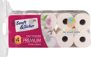 Premium toaletni papir, 4-slojni, 200 listića Sanft&Sicher
