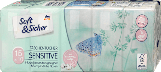 Taschentücher sensitive 4-lagig (15x10 St) Soft&Sicher