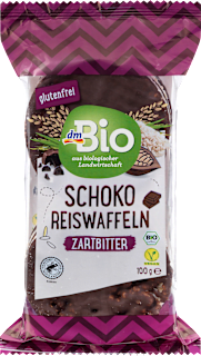 Bio puffasztott rizsszelet étcsokoládéval bevonva dmBio