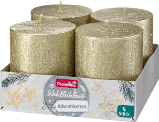 svíčky rustikální, zlaté Profissimo