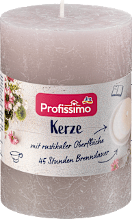 Rustykalna świeca pieńkowa 100/68 mm, szara Profissimo