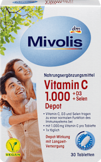tablety vitamín C 1000 + vitamín D3 + selen depot Mivolis