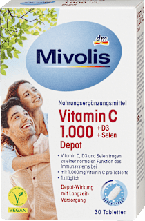 Vitamin C 1000 + D3 + selen tablete Mivolis