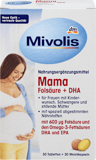 Mama Folsäure + DHA, Tabletten 30 St. + Weichkapseln 30 St. Mivolis