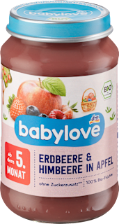 bio příkrm jablko, jahody & maliny babylove