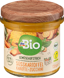 Gemüseaufstrich Süßkartoffel Karotte-Zucchini dmBio
