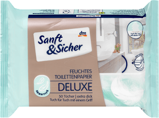 DELUXE vlažni toaletni papir – SENSITIVE Sanft&Sicher