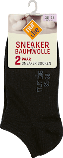 Sneaker Socken Baumwolle schwarz Gr. 35-38 (2 Paar) nur die