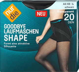 Goodbye Laufmaschen Shape Strumpfhose schwarz 20 DEN, Gr. 44-48 nur die