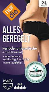 Periodenunterwäsche aus Bio. Baumwolle 48-50 nur die