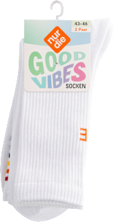 Good Vibes Socken weiß Regenbogen, Gr. 43 - 46 (2 Paar) nur die