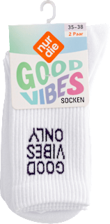 Good Vibes Socken weiß lila, Gr. 35 - 38 (2 Paar) nur die