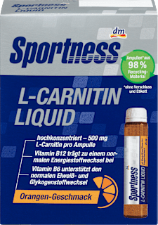 L-karnitin Liquid étrend-kiegészítő ampullakúra, narancs ízű, 7 db x 25 ml Sportness