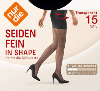 Strumpfhose Seidenfein Shape schwarz Gr. 44/48, 15 DEN nur die