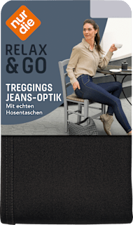Relax & Go Treggings Jeans-Optik tiefschwarz, Gr. 38 - 40 nur die