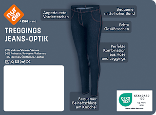 Relax & Go Treggings Jeans-Optik tiefschwarz, Gr. 40 - 44 nur die