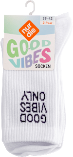 Good Vibes Socken weiß lila, Gr. 39 - 42 (2 Paar) nur die