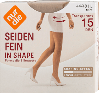 Seidenfein in Shape Strumpfhose teint 15 DEN, Gr. 44/48 nur die