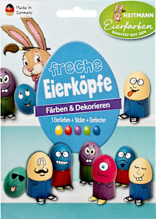 sada pro barvení a zdobení vajíček freche Eierköpfe HEITMANN Eierfarben