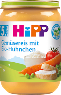 Menü Gemüsereis mit Bio-Hühnchen ab dem 5. Monat HiPP