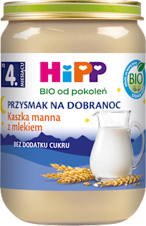 Kaszka manna z mlekiem BIO, po 4. miesiącu HiPP