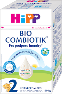 BIO pokračovací mléčná kojenecká výživa 2 Combiotik 6m HiPP