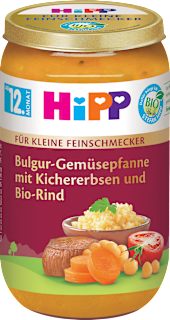 BIO příkrm Bulgur se zeleninou a cizrnou a hovězím masem HiPP