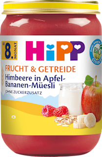 Frucht & Getreide Himbeere in Apfel-Bananen Müsli ab dem 8.Monat HiPP