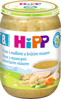 BIO Vývar s nudlemi a krůtím masem HiPP
