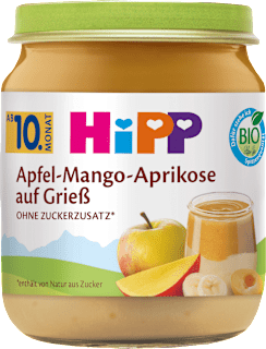 Frucht & Grieß Dessert Apfel-Mango-Aprikose ab dem 10. Monat HiPP
