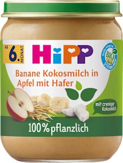 Frucht & Getreide Banane Kokosmilch in Apfel mit Hafer ab dem 6.Monat HiPP