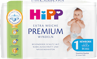 Windeln extra weich Gr. 1 Newborn (2-5 kg) HiPP