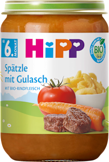 Menü Spätzle mit Gulasch ab dem 6. Monat HiPP