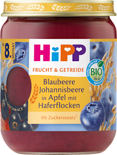 Frucht & Getreide Blaubeere Johannisbeere in Apfel mit Haferflocken ab dem 8.Monat HiPP