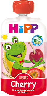 Quetschie Kirsche Banane in Apfel mit Vollkorn, ab 1 Jahr HiPP