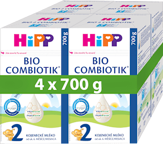 BIO pokračovací mléčná kojenecká výživa 2 Combiotik 6m 4x700g HiPP