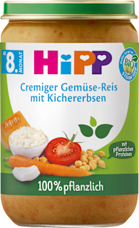 Menü Cremiger Gemüse-Reis mit Kichererbsen ab 8. Monat pflanzlich  HiPP