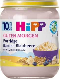 Porridge Frühstück Banane-Blaubeere Haferbrei ab dem 10. Monat HiPP