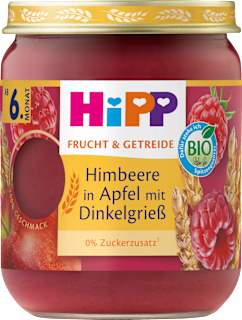 Frucht & Getreide Himbeere in Apfel mit Dinkelgrieß ab dem 6. Monat HiPP