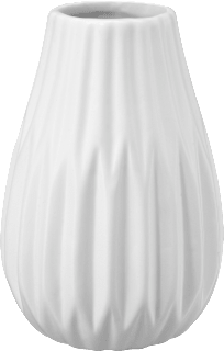 Keramikvase mit Rillen, weiß (H14cm) BOLTZE