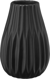 Keramikvase mit Rillen, schwarz (H14cm) BOLTZE