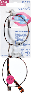 dioptrické brýle na čtení +2,5 Dp, hnědé visiomax