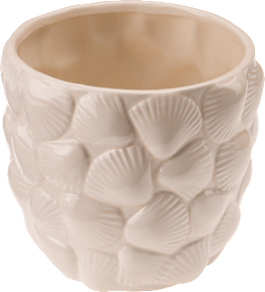 Blumentopf aus Keramik mit Muscheln, weiß BOLTZE