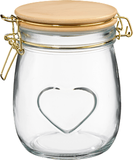 Glasvorratsdose Herz, gold (680 ml) BOLTZE