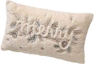 Kissen mit Zweigen "merry", creme-grün-braun BOLTZE